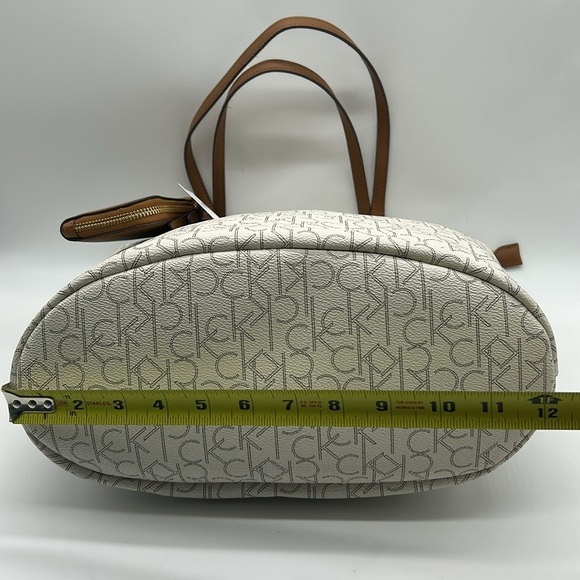 2187- Calvin Klein Almond and Brown Colors Women's Tote Bag NWT - Picture 9 of 10